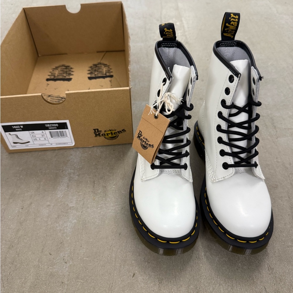 Dr. Martens 1460 White Smooth Leather Boots
